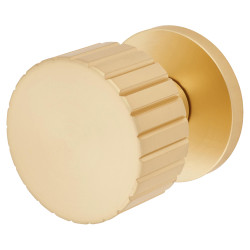 Jedo by Frelan Satin Brass Mortice Door Knob - 60mm Rose Diameter - Cog Range