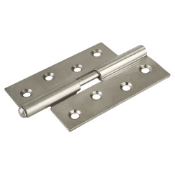 Steel Lift-Off Butt Door Hinge - 100 x 67mm - Left Hand - Bright Zinc Plated