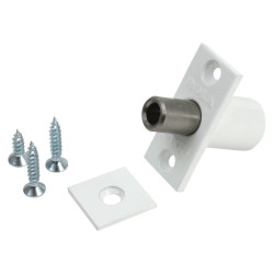 Bramah Rola Solid Brass Retractable Egress Sash Window Stop - 22 x 16mm - White