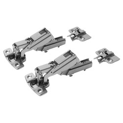 Klug Clip-On Cabinet Hinge - 165° - Half Overlay - Zinc Plated - Pair