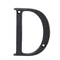 76mm Screw Fix Door Letter - D - Antique Black Iron