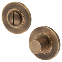 Alexander & Wilks Bathroom Turn & Release - 50mm Diameter - Antique Brass