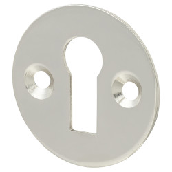 Hampstead Victorian Escutcheon - 32mm Diameter - Keyhole - Polished Nickel