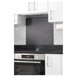 Altro Aluminium Kitchen Splashback - 600 x 750mm - Matt Black Marble