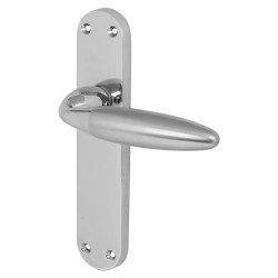 Altro Polished/Satin Chrome Latch Door Handles - Florence Range - 182 x 39mm