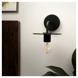 Altro Savaneta Knurled Indoor Wall Light - Matt Black Fittings and Plate