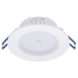 Forum Zinc Reno 8W LED Fixed Downlight with PIR Sensor - IP20 - 4000K Cool White - White