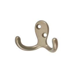 Altro Diecast Double Coat Hook - 70 x 30mm - Satin Nickel - Pack of 10