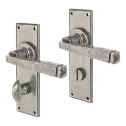 Olde Forge Pewter Bathroom Door Handles - York Range - 152 x 48mm