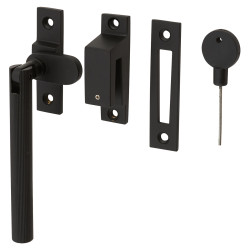 Hampstead Aspen Lines Locking Mortice & Hook Plate Window Fastener - Reversible - Matt Black