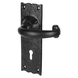 Olde Forge Antique Black Windsor Tudor Latch Door Handles - 152 x 55mm