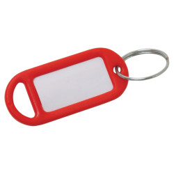 Key Ring Tag - 48 x 21mm - Red - Pack of 10