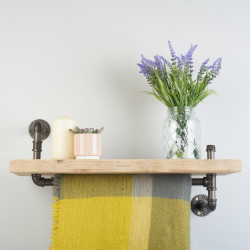 Altro 3/4" Drill Through Pipe Shelf Kit with Hanging Rail - Grey