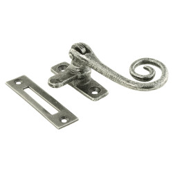 From The Anvil Monkey Tail Mortice Plate Casement Window Fastener - Reversible - Pewter