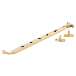 Hampstead Bulb End Casement Window Stay - 12"/300mm Length - Polished Brass