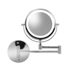 Croydex LED 3x Magnifying Bathroom Mirror with Extendable Arm - 265 x 255 x 35mm - Chrome