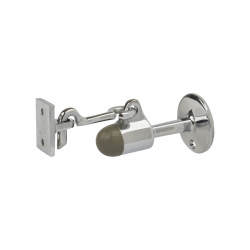 Horizontal Door Stop & Holder - 91 x 51mm - Polished Chrome