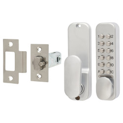 Codelocks CL160 Easy Code Push Button Code Lock and Latch - Holdback Option - Silver Grey
