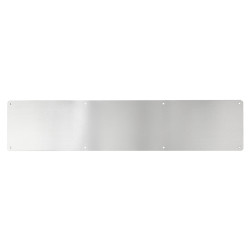 Touchpoint Aluminium Kick Plate - 800 x 150 x 1mm - 8 Screw Holes - Radius - Satin Anodised
