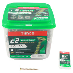 TIMCO C2 Strong-Fix Pozi Double Countersunk Twin-Cut Wood Screws Tub - 4.0 x 50mm - Pack of 800