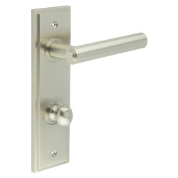Burlington by Frelan Satin Nickel Fire Rated DIN Bathroom Door Handles - Richmond - Inner 1 - 200 x 55mm