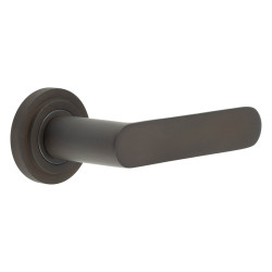 Burlington by Frelan Dark Bronze Fire Rated Door Handles on Round Stepped Rose - Kensington Range
