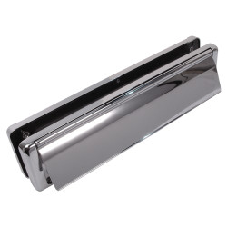 Fab & Fix - uPVC/Timber - Nu-Mail Letter Plate - 310 x 68mm - Door Thickness 20-40mm - Bright Chrome