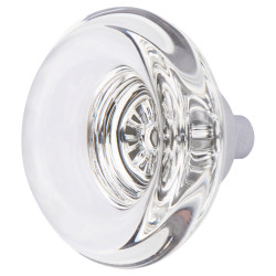 Altro Round Glass Cabinet Knob - 35mm Diameter - Polished Chrome
