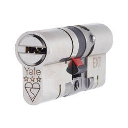 Yale 3 Star Anti-Snap Platinum 70mm Euro Double Cylinder - 35 + 35mm - Pol Nickel - Keyed to Differ
