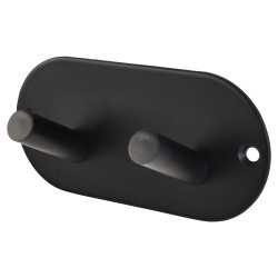 Altro Radius Horizontal Hook Plate - 94 x 46mm - 2 Hooks - Matt Black