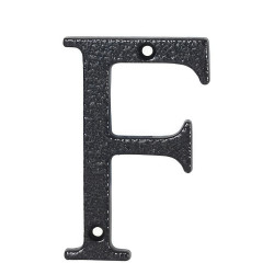 76mm Screw Fix Door Letter - F - Antique Black Iron