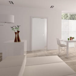 ECLISSE 8mm Glass Single Pocket Door Kit - 100mm Finished Wall Thickness - 762 x 1981mm Door Size