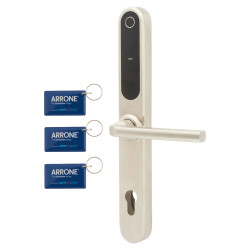 Arrone AR4750 Electronic Multipoint Smart Lock Door Handle - Satin Stainless Steel