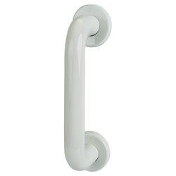 Hoppe AR602/300 Nylon D-Bar Door Pull Handle on Rose - Screw Fix - 300mm c/c - Diamond White