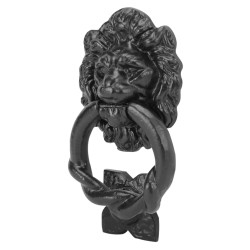 Olde Forge Lion Door Knocker - 152 x 90mm - Antique Black Iron