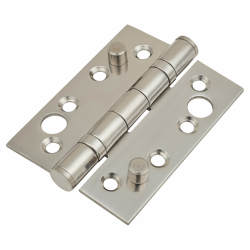 Security Ball Bearing Butt Door Hinge - 102 x 76 x 3mm - Polished Stainless Steel - Pair