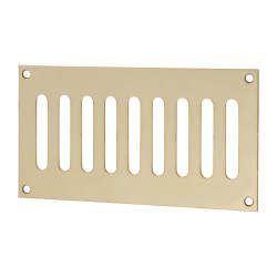 Hampstead Plain Slotted Vent - 165 x 89mm - 3200mm² Free Air Flow - Polished Brass
