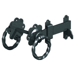 GateMate Medium Duty Twisted Ring Gate Latch - 150mm Throw - Epoxy Black