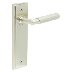 Burlington by Frelan Satin Nickel Fire Rated Latch Door Handles - Piccadilly - 200 x 55mm
