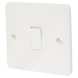 Touchpoint 10A 1 Gang Intermediate Light Switch - White