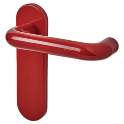 Hoppe AR600/21 Rouge Red Nylon Steel Core Safety Latch Door Handles - Paris Range - 165 x 46mm