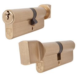 Touchpoint 5 Pin 90mm Euro Thumbturn Cylinder - 40mm Turn + 50mm - Polished Brass - KTD