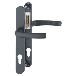 Hoppe Tokyo 1710RH/3663N uPVC Multipoint Door Handle - Long Plate - 92mm c/c - Black