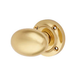 Altro Polished Brass Oval Mortice Door Knob - 57mm Rose Diameter