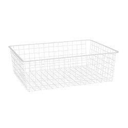 elfa Top Track System - Click In Medium Wire Basket for Gliding Frame - 605 x 430 x 185mm - White