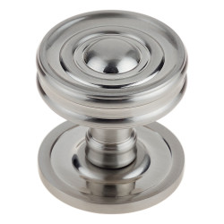 Burlington by Frelan Bloomsbury Ringed Mortice Door Knob - 65mm Rose Diameter - Satin Nickel