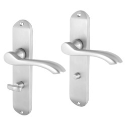 Touchpoint Satin Chrome Scroll Bathroom Door Handles - Ancona Range - 180 x 39mm