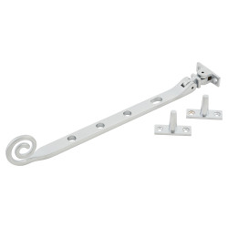 Hampstead Open Curl Casement Window Stay - 10"/250mm Length - Soft Satin Chrome