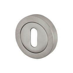 Jedo Escutcheon - 50mm Diameter - Keyhole - Satin Chrome