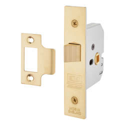 UNION 2677 Flat Pattern Mortice Latch - 77.5mm Case - 57mm Backset - Polished Brass